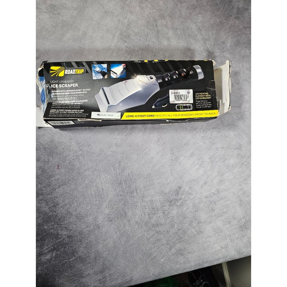 Road Trip Light Up Heated Ice Scraper 12V w/LED Work light OPEN BOX